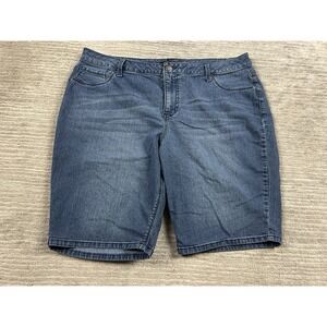 A3 Denim Jean Shorts Womens 18W Blue Dark Wash Denim Cotton Blend